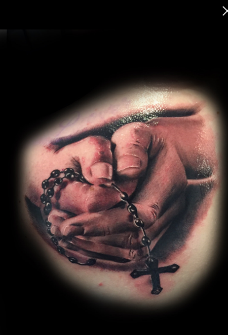 Tattoos - Hands holding rosary - 132790