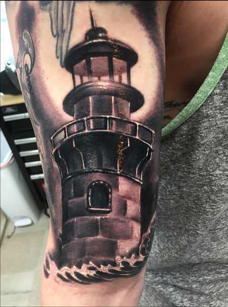 Tattoos - Lighthouse black and grey - 132791