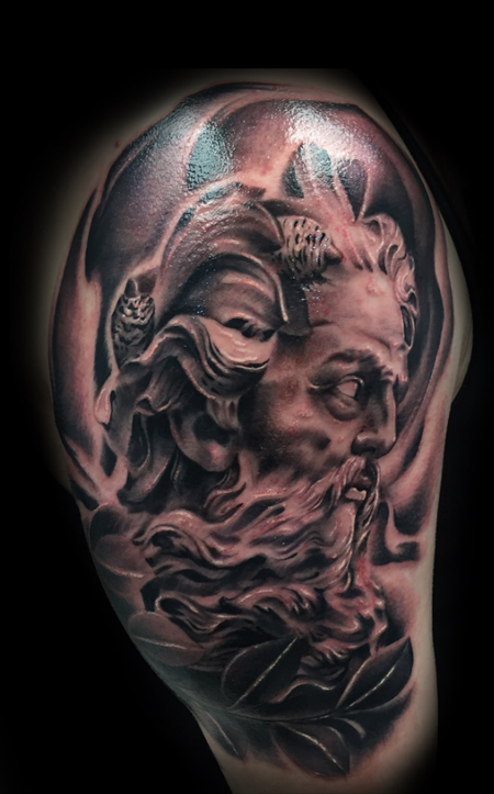 Tattoos - Zeus black and grey tattoo - 132793