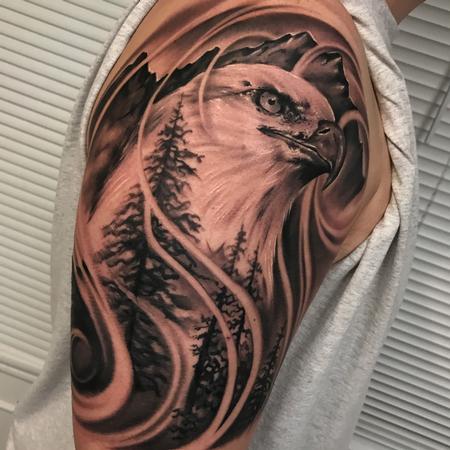 Tattoos - Eagle landscape tattoo - 131277
