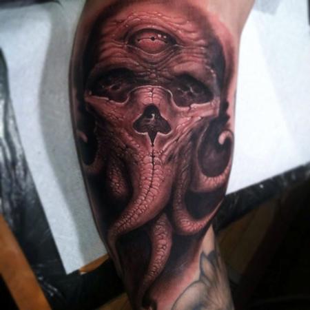 Tattoos - Black and grey monster - 93447