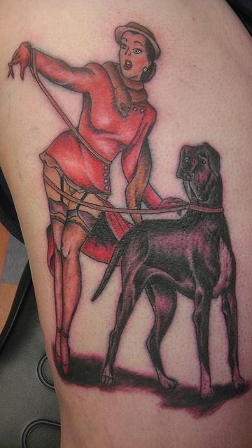 Tattoos - Pin up and Great Dane - 85803
