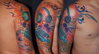 Tattoos - Microphone tattoo - 35509