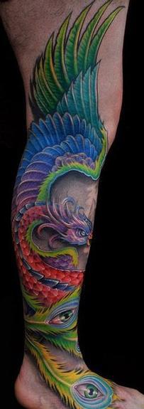 Tattoos - Phoenix Leg Sleeve - 53926