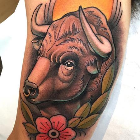 Tattoos - Neo Traditional Bull - 133080
