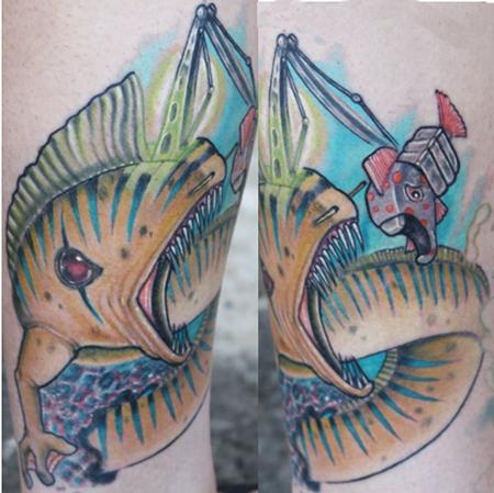 Tattoos - Water pollution eel - 64823