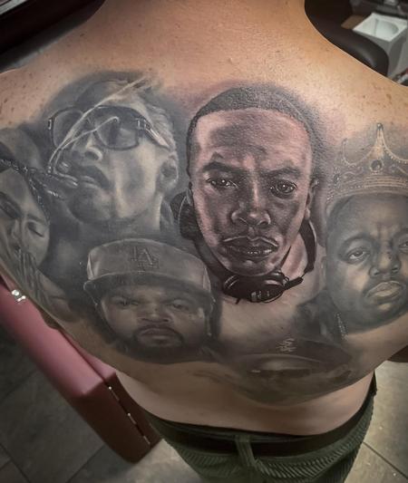 Lefty Colbert - Legends of Hip Hop Backpiece Tattoo