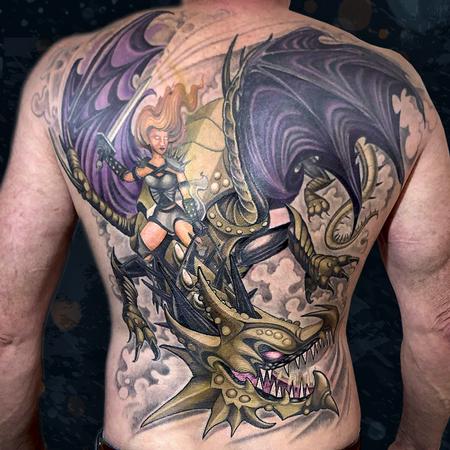 Tattoos - Dragon & Warrior - 142396