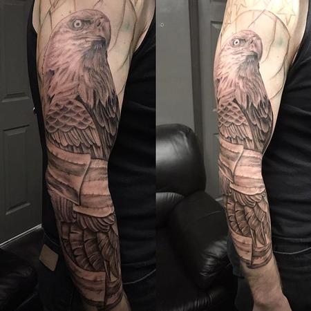 Tattoos - Black and Grey Eagle Sleeve - 132017