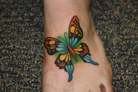 Tattoos - Butterfly Foot Tattoo - 59644