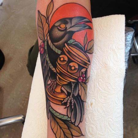 Tattoos - Neo Traditional Crow Tattoo - 130970