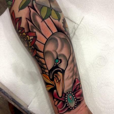 Tattoos - Neo Traditional Swan Tattoo - 130974