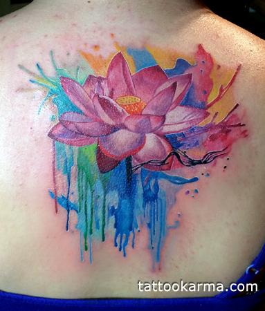 Tattoos - watercolor lotus - 86289