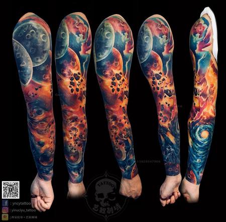 Tattoos - Full color space sleeve - 140182