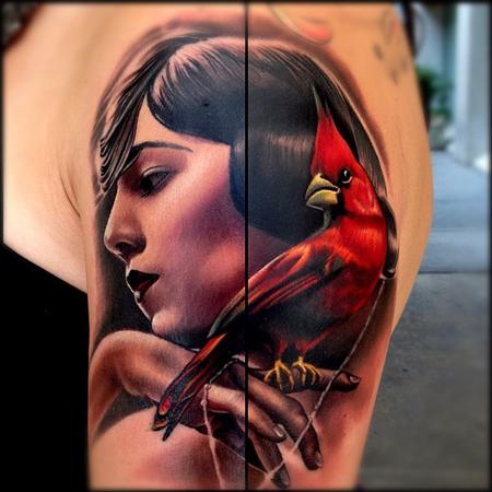 Tattoos - Portrait and cardinal tattoo - 67365
