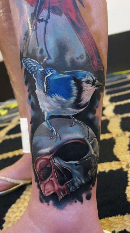 Tattoos - Skull and Bird Tattoo - 93308