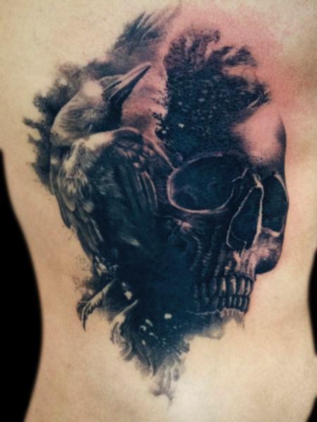 Tattoos - crow skull - 92157