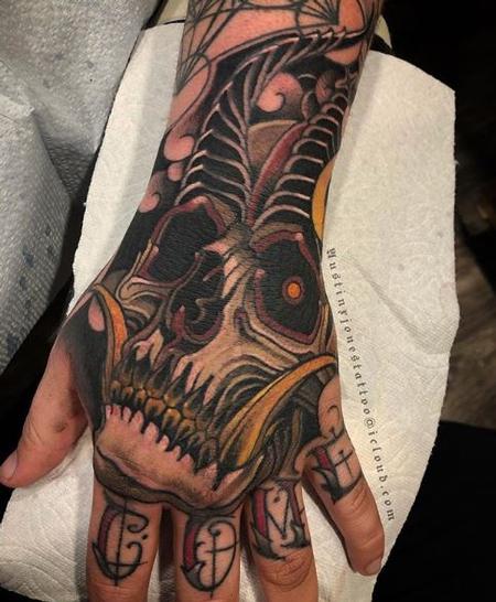 Rick Mcgrath - Austin Jones Horned Skull Tattoo