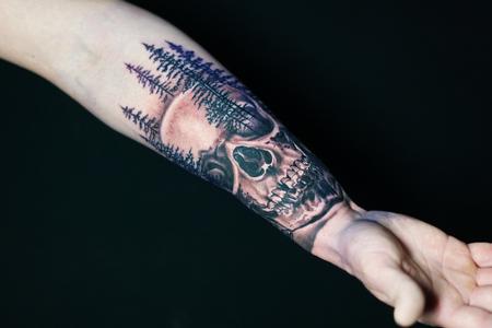 Tattoos - Quade Dahlstrom Skull Forest - 142530