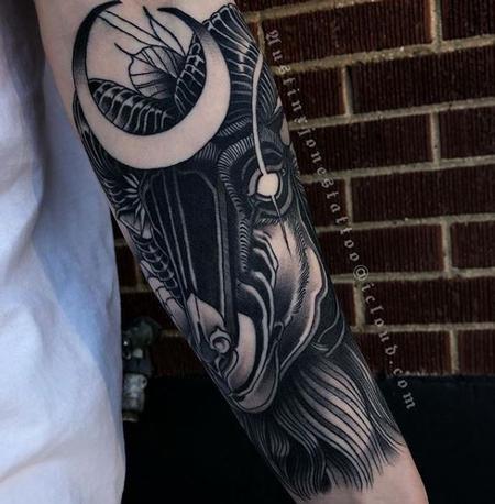 Austin Jones - Dark Neo Traditional Ram Tattoo