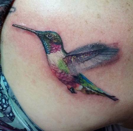 Shawn Monaco - Realism color hummingbird tattoo