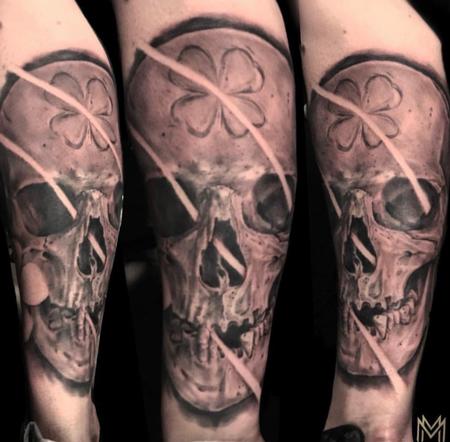 Tattoos - Black and Grey Skull Tattoo - 136133