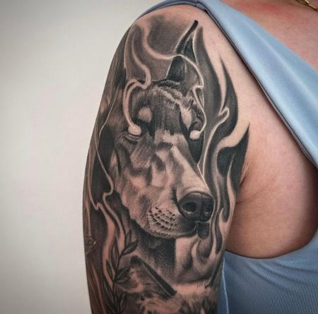 Tattoos - Smokey Doberman Pinscher  - 145760