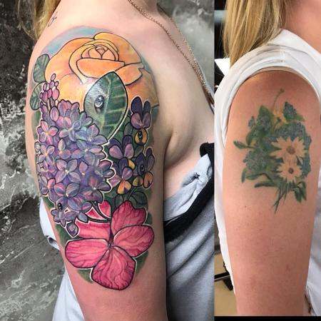 Tattoos - Jesse Carlton Flowers - Coverup - 139317