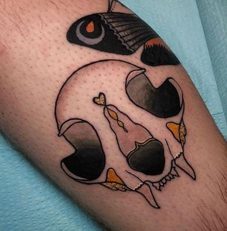 Megyn Olivia - Sparkly Yellow Animal Skull Tattoo
