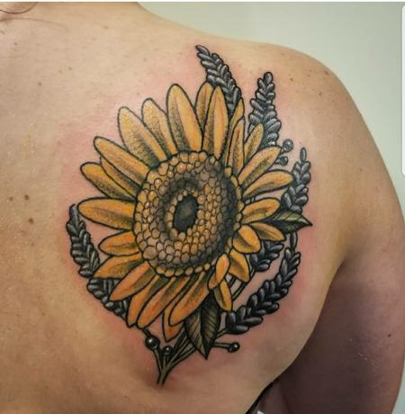Cody Cook - Sunflower and Lavender Tattoo 