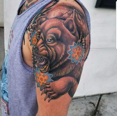 Cody Cook - Bear Upper Arm Tattoo