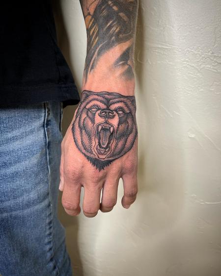 Brennan Walker - Brennan Walker Bear Hand Tattoo