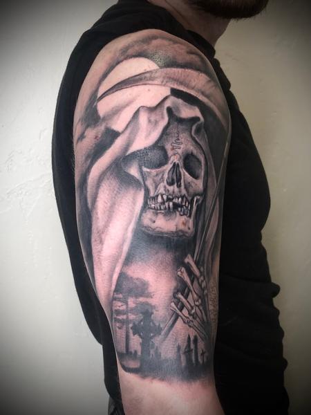 Tattoos - Brennan Walker Grim Reaper Tattoo - 143590