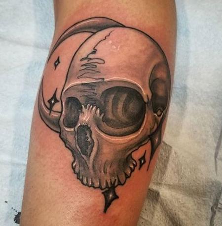 Cody Cook - Skull and Moon Tattoo