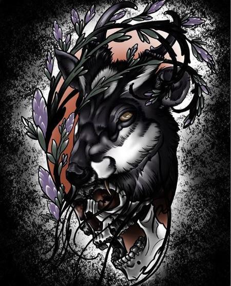 Tattoos - Dark deer and skull - 138252