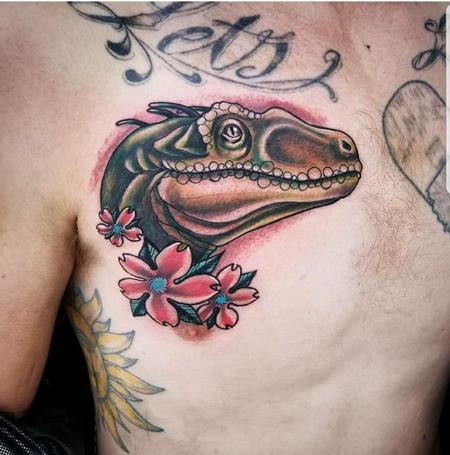 Cody Cook - Dinosaur Chest Tattoo