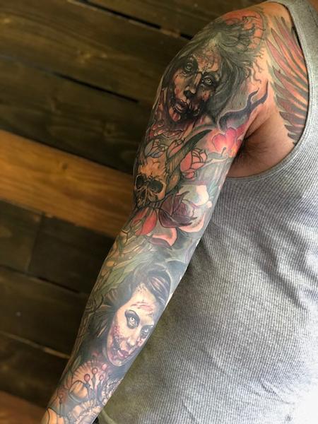 Tattoos - Horror Sleeve Tattoo - 134975