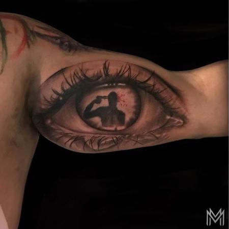 Matt Morrison - Black and Gray Eye Tattoo