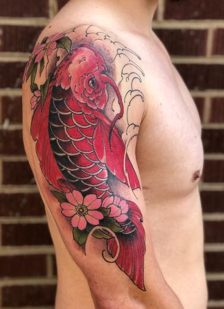 Tattoos - Red Koi Tattoo - 134657