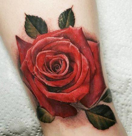 Shawn Monaco - Realism color rose tattoo