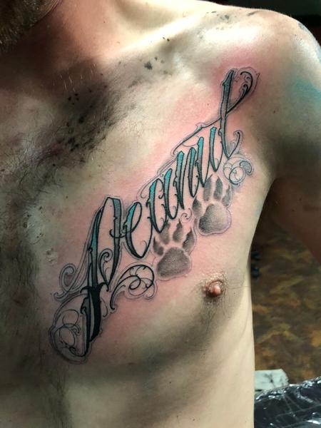 Billy Williams - Script Chest Tattoo