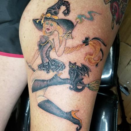 Tattoos - Pin up witch  - 140418