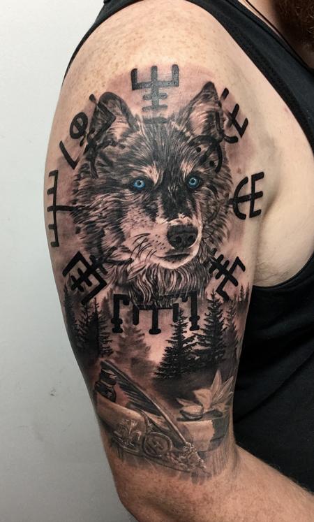 Tattoos - Norse Wolf - 130373