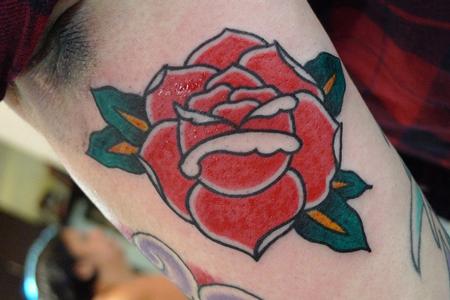 Tattoos - Traditional-Style Rose Tattoo - 59453