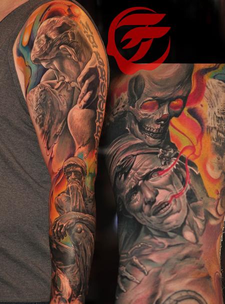 Tattoos - stone works and flowing colors by Roly Viruez - 126421