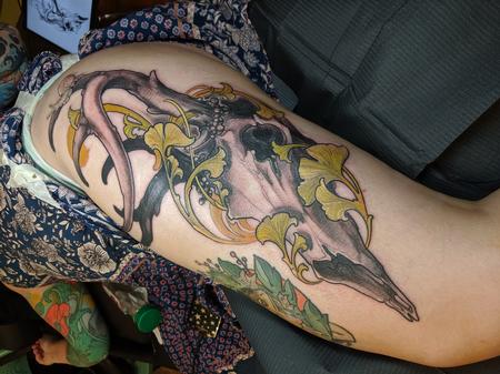 Tattoos - Skull Thigh Tattoo - 140265
