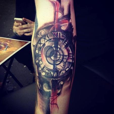 Tattoos - Abstract Compass/Clock - 108933