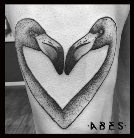 Tattoos - love flamingos - 114944