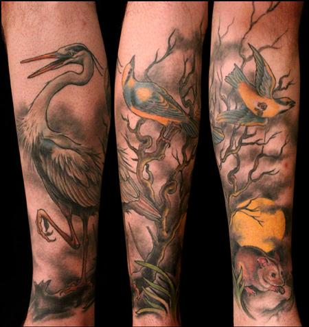 Tattoos - blue heron - 68665