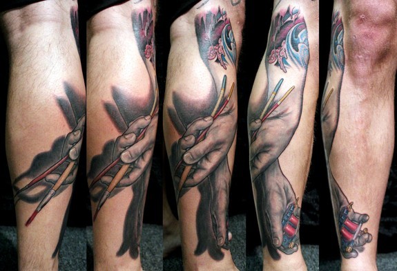 Tattoos - derek's arms and hands tattoo - 49976